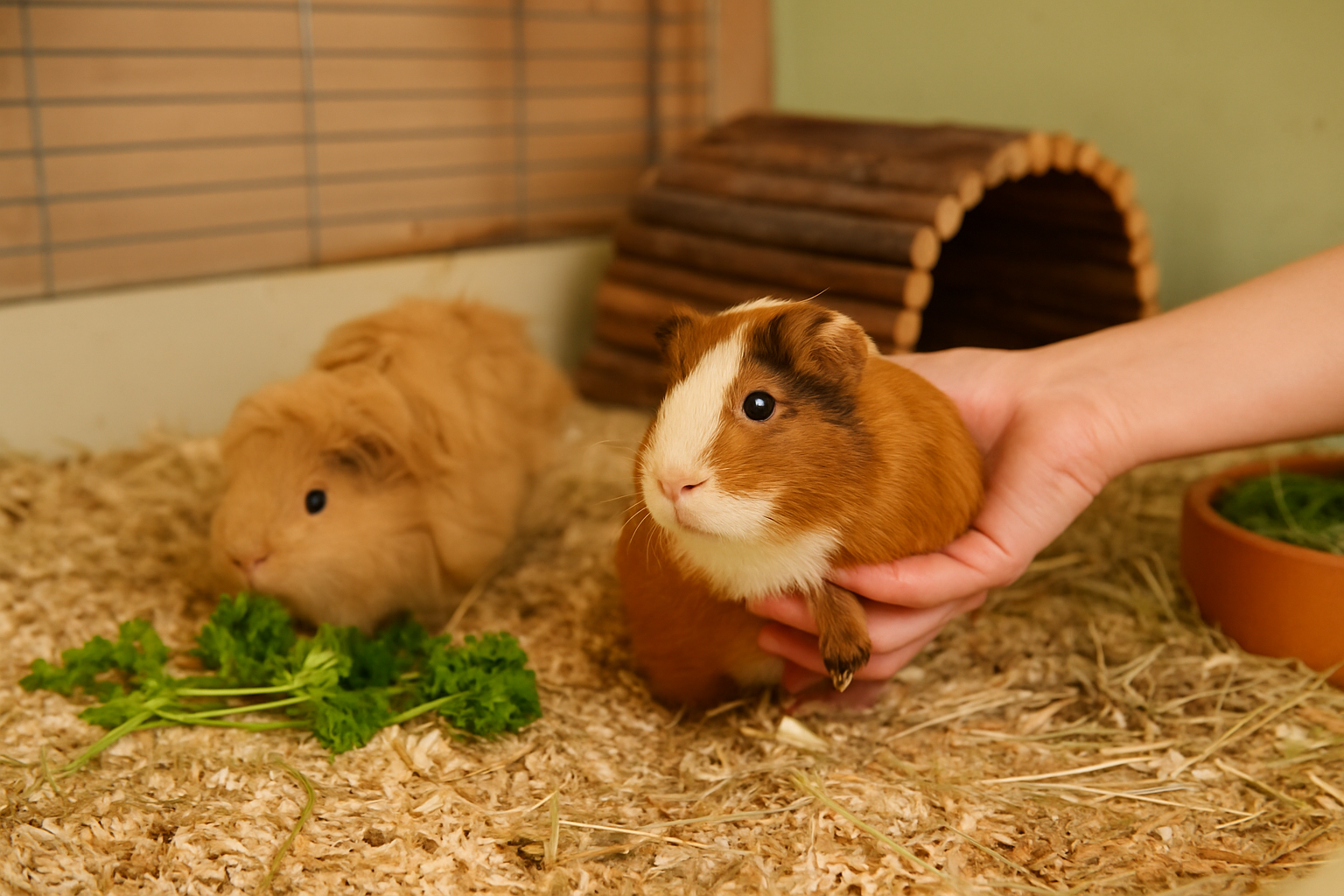 Meerschweinchen beim Tierarzt vor der Kastration