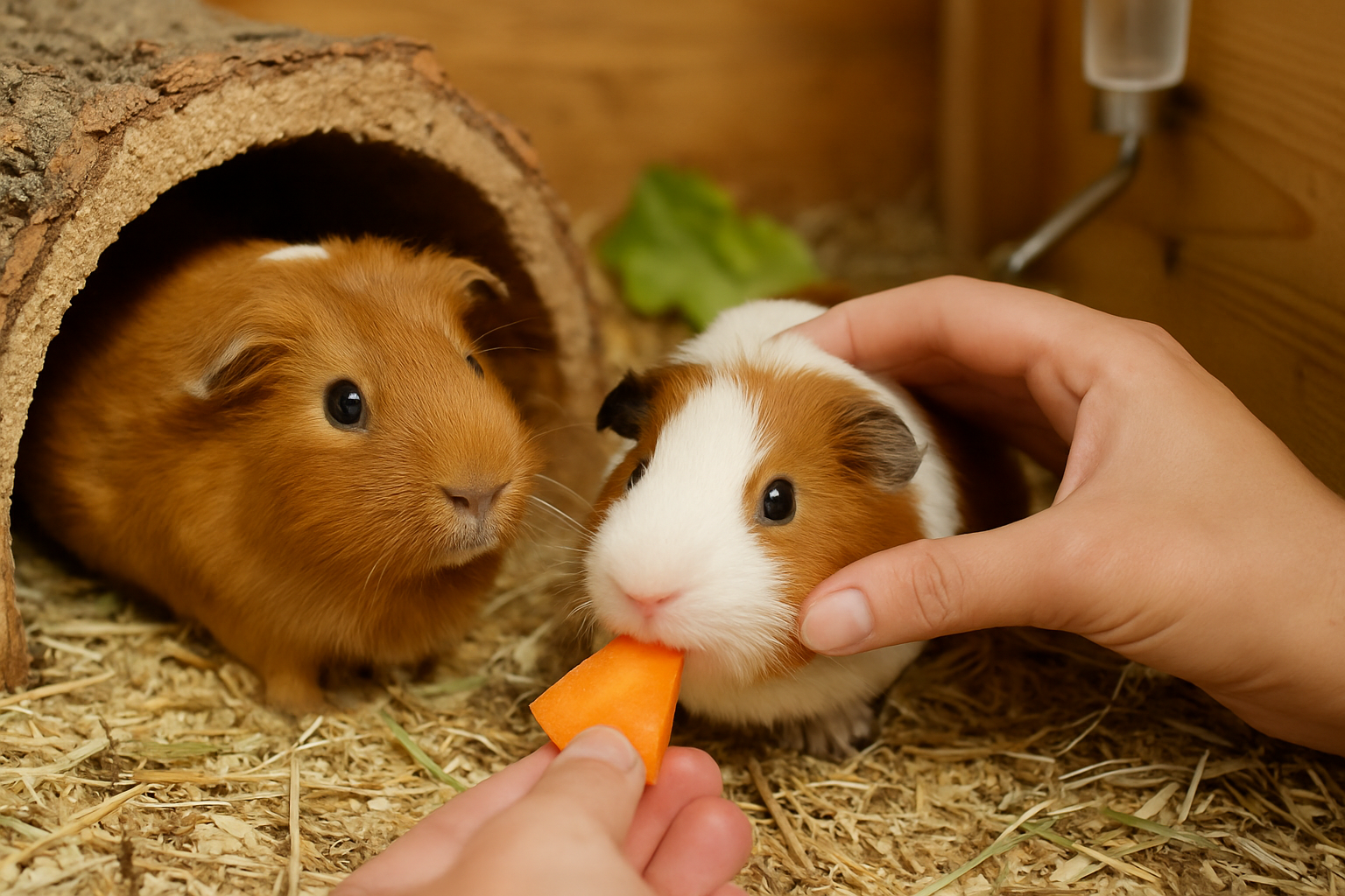 Meerschweinchen wird auf Milben und Parasiten untersucht